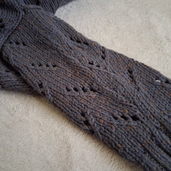 Peruvian Connection Women's M/L Gray Knit Wool Alpaca Blend Cocoon Open Sweater - Picture 9 of 10